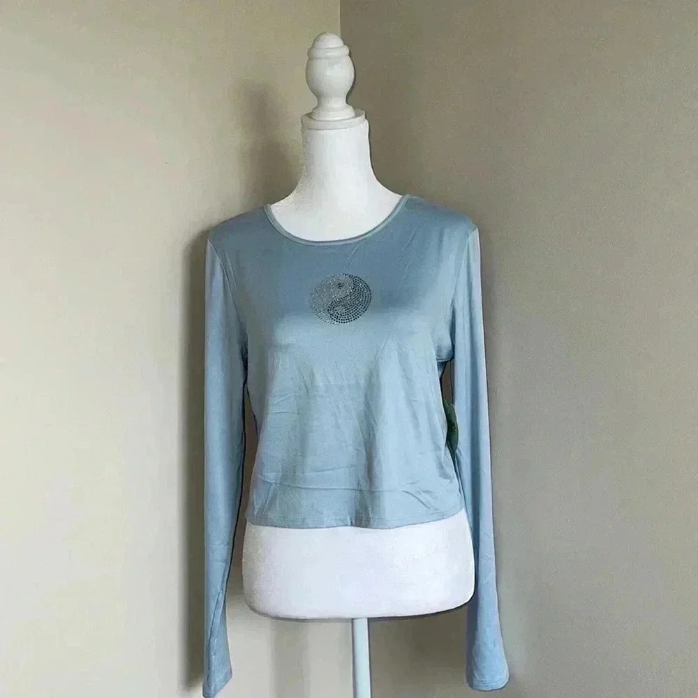 Homegirl Society Baby Blue Cut-Out Crop Top